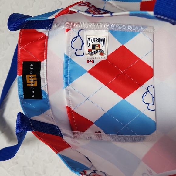 Texas Rangers Loudmouth MLB Cooperstown Collection Argyle Retro Tote Bag NWT - Picture 8 of 14